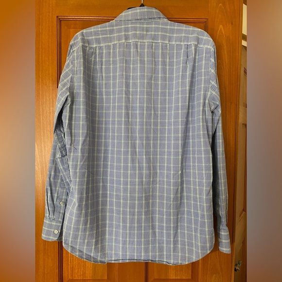 J. Crew Men’s Large Slim Collared Button Down Long Sleeve Plaid Cotton Blue - Picture 5 of 8